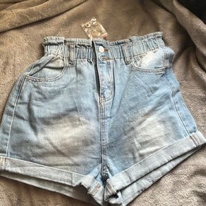 never worn high rise jean shorts
